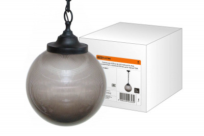 Светильник НСБ 02-60-255 УХЛ4 60 Вт, IP40, шар дымчатый с огранкой 250 мм, цепь черная TDM Electric, SQ0313-0011