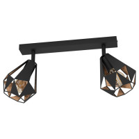 43716 Спот CARLTON 7, E27, 2х40W, L420, B160, H255, сталь, черный/медный