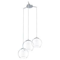 92762 Подвес BOLSANO, 3х60W (E27), ?505, сталь, хром/стекло, стекло сатиновое