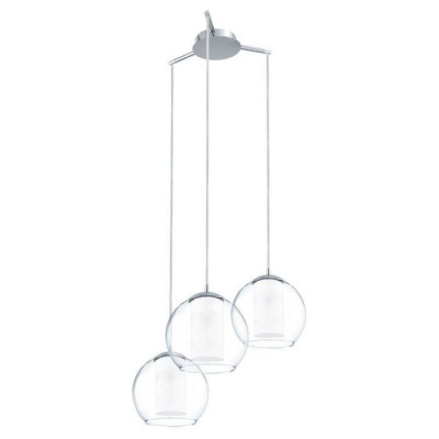 92762 Подвес BOLSANO, 3х60W (E27), ?505, сталь, хром/стекло, стекло сатиновое