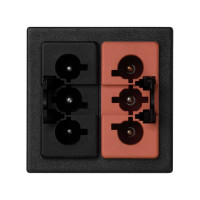 Simon Быстроразъемные коннекторы "папа" установленные на плате К45, 3-полюсные, красный+графит, KB18A-14