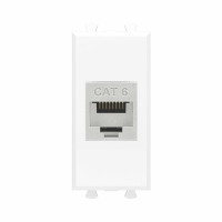 DKC Компьютерная розетка RJ-45 без шторки модульная, кат.6 экранированная, "Avanti", "Белое облако", 1 модуль