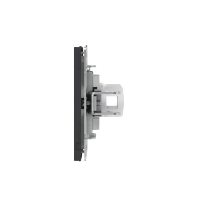 DKC KANT Компьютерная розетка RJ-45 без шторки, кат.5е двойная, черный уголь, 7012664