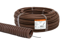 Труба гофр.ПВХ d 16 с зондом (25 м) легкая "ЭКО" (бук) TDM Electric, SQ0401-0041