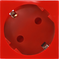 Donel Розетка 2К+З нем.ст., 45 гр., с з/ш, крас. (45х45мм), серия (тип) DF6, DF6D1R