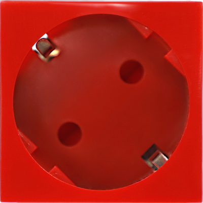 Donel Розетка 2К+З нем.ст., 45 гр., с з/ш, крас. (45х45мм), серия (тип) DF6, DF6D1R