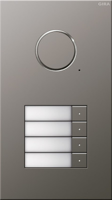 250420 Gira Дверная аудиодомофонная станция Сталь на 4 абонента