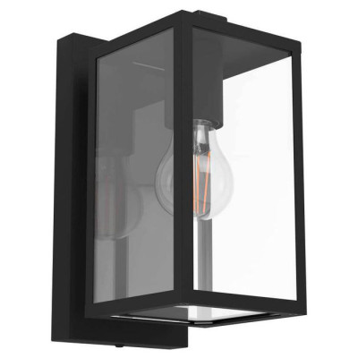 900288 Уличный настенный светильник BUDRONE, E27, 1X40W, IP44, L120, H270, A165, сталь, черный, белы