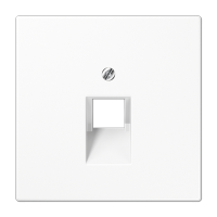 Крышка для одинарных телефонных и компьютерных розеток (UAE), фиксация винтом; термопласт; белый; LS990, LS969-1UAWW