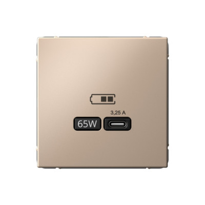 GAL001227 - ARTGALLERY USB РОЗЕТКА тип-С 65Вт высокоскор.заряд. QC, PD, механизм, ПЕСОЧНЫЙ, Systeme Electric
