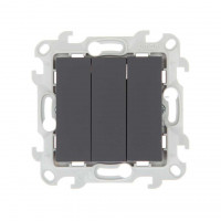 Simon Трехклавишный выключатель, графит, 2450391-038 Simon Трехклавишный выключатель, графит, 2450391-038