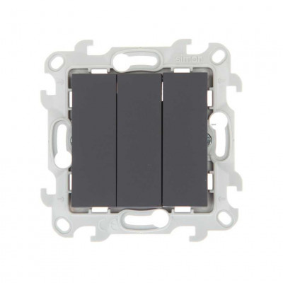 Simon Трехклавишный выключатель, графит, 2450391-038