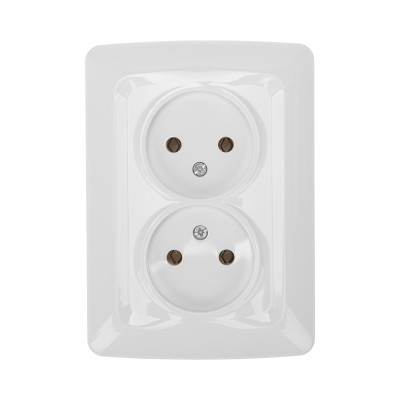 DEA Розетка 2-ая б/з с/у 10А Бел KRANZ (1/10/120) , KR-78-0217