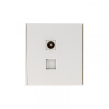 Розетка STRONG компьютерная RJ45 кат6 + TV с/у жемчуг KRANZ, KR-78-0722-4