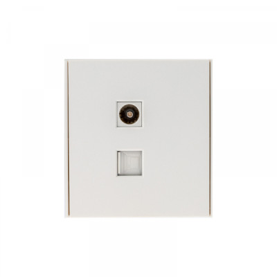 Розетка STRONG компьютерная RJ45 кат6 + TV с/у жемчуг KRANZ, KR-78-0722-4