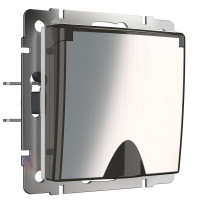 Werkel W1171202/ Розетка влагозащ. с зазем. с защит. крышкой и шторками (глянцевый никель), a051089