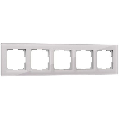 Werkel W0051117/ Рамка на 5 постов Favorit (дымчатый,стекло), a050898