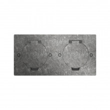 Лючок 4 мод. (2 мод. 45х45 мм.), круглая крышка, оцинкованная сталь, IP44, Donel, DFB22ZMRNFA