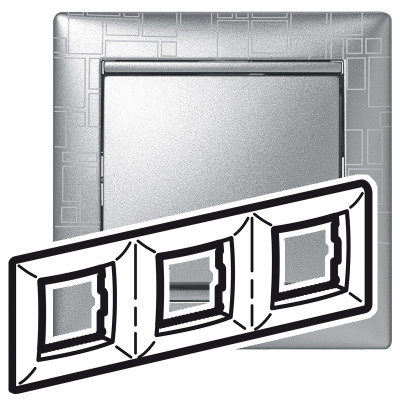 Legrand Рамка 3 поста - Legrand Valena - алюминий модерн, 770343