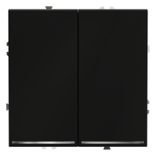 Выключатель встраиваемый VOLTUM S70 двухклавишный с подсветкой 10А, (черный матовый), VLS020208