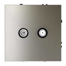 Розетка телевизионнная встраиваемая VOLTUM S70 оконечная TV+SAT, (шелк), VLS060404