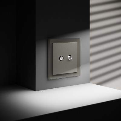 Розетка телевизионнная встраиваемая VOLTUM S70 оконечная TV+SAT, (шелк), VLS060404