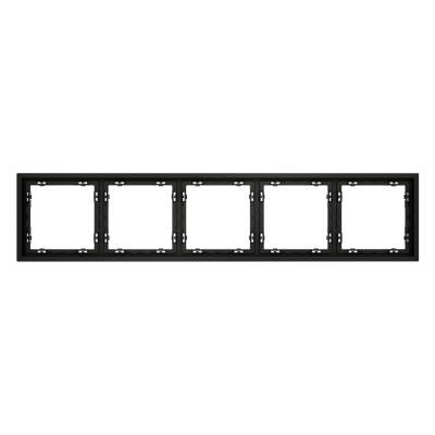 Рамка пластиковая VOLTUM S70 на 5 постов, (черный матовый), VLS100508