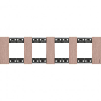 Bticino LIVING NOW. Декоративная рамка 4 поста (2+2+2+2 модуля).Цвет "Медь", KA4802M4ZM