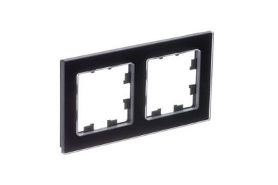 ATN361002 - ATLASDESIGN NATURE 2-постовая РАМКА, НАТУРАЛЬНОЕ СТЕКЛО, ЧЕРНЫЙ, Systeme Electric