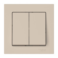 ATN001252S - ATLASDESIGN 2-клавишный ВЫКЛЮЧАТЕЛЬ, сх.5, 10АХ, в сборе, быстрозажим. клем., ПЕСОЧНЫЙ, Systeme Electric