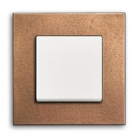 ABB Выключатель 1-клавишный, Вставка - белый, Рамка - Бронза, серия Carat