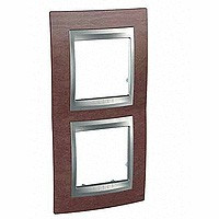 MGU66.004V.0M4 - UNICA TOP РАМКА 2-постовая, вертикальная, АЛЮМИНИЙ/ТАБАЧНОЕ ДЕРЕВО