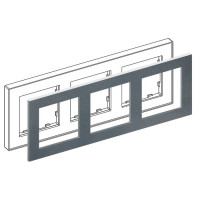 IRIDIUM Рамка на 3 поста, графит, Monaco 04  без кромки, 04P304