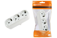 Блок на 3 гнезда 2П+З плоский 16А 250B TDM Electric, SQ1806-0033