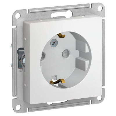 IRIDIUM Розетка с заземляющим контактом и защитой от прикосновения, 250 В, 16 А, винтовой зажим. Цвет белый , M0201