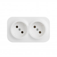 Legrand Розеточный блок двойной без заземления - Legrand Quteo - с предварительным подключением без шторок IP20 16А 250В винтовые зажимы накладной монтаж - белый, 782231