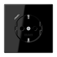 Розетка SCHUKO® с USB-зарядным устройством, тип С; термопласт; черный, LS1520-18CSW Розетка SCHUKO® с USB-зарядным устройством, тип С; термопласт; черный, LS1520-18CSW