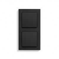 Gira Выключатель 1-клавишный + 1-клавишный, черный матовый, серия E2 Gira Выключатель 1-клавишный + 1-клавишный, черный матовый, серия E2