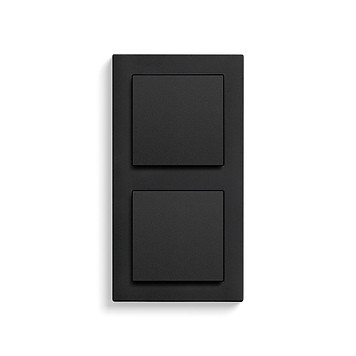Gira Выключатель 1-клавишный + 1-клавишный, черный матовый, серия E2