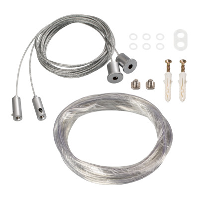 Подвес токопроводящий ARL-2x2m Set SILVER (Pad 9x2mm, 2x18AWG) (Arlight, провод 2x0.75), 019391(1)