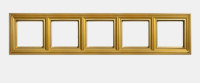Рамка 5-поста; термопласт; золото; Eco Deco, EPD485GO