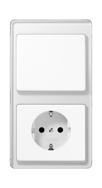 Jung Блок: Выключатель 1-клавишный с розеткой 2к+з,  серия SL 500