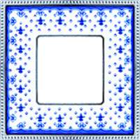 FD01471AZCB Fede Belle Epoque Porcelain Рамка 1-ная, Blue Lys-Bright Chrome