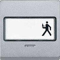 SM Клавиша 1-ная с полем  для надписи и линзой,  алюм.