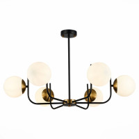 ST LUCE SLE1098-402-06 Светильник потолочный Черный, Латунь/Белый E27 6*60W