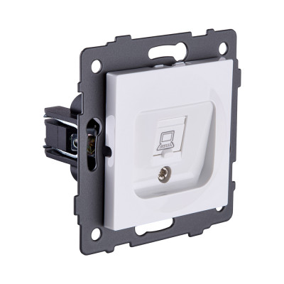 Розетка Ethernet RJ45 Cat.5, белый Kollinger REA-016WH для Aspekt, Eleganz, Reflex