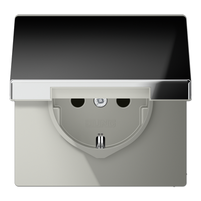 Штепсельная розетка SCHUKO 16A 250V~ с защитой от детей и откидной крышкой; полированный хром, GCR1520KIKL