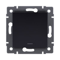 Выключатель 1-клавишный проходной 10А/250В с LED подсветкой, черный Kollinger REA-S-004BK для Aspekt, Eleganz, Reflex