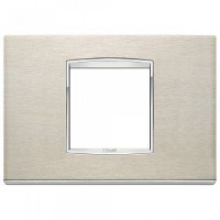 20652.C91 - Vimar Накладка классика для 2 модуля центрально нержавеющая сталь натуральная зашкуреная