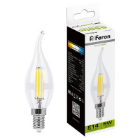 Лампа светодиодная, (5W) 230V E14 4000K, LB-59, Feron 25576